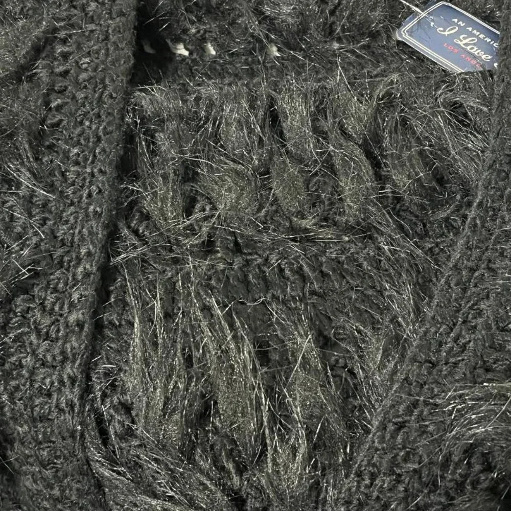 Black I Love H81 Faux Fur Sweater Vest Sz.L/G - Picture 4 of 9